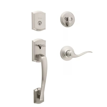 Kwikset Kwikset: Prescott Handleset Satin Nickel Finish KWS-818PTHXTNL-15-SMT-CP